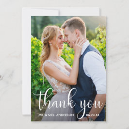 Bröllop fotomodern kalligrafiskript tack kort