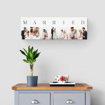 Bröllop Foton MARRIED 7 Bild Collage<br><div class="desc">Eleganten sträckte ut kanvastrycket, personlig med dina bröllop-foton. En snyggt i paletten neutralt färg på benvit och mörk blått nivå - perfekt för nyfödda och jubileumsgåvor. Fotomallen är inställd så att du kan lägga till 7 av din favoritfilm bilder som visas i porträtt-format i en enkel rutnätsfotosamling i stil. MARRIED...</div>