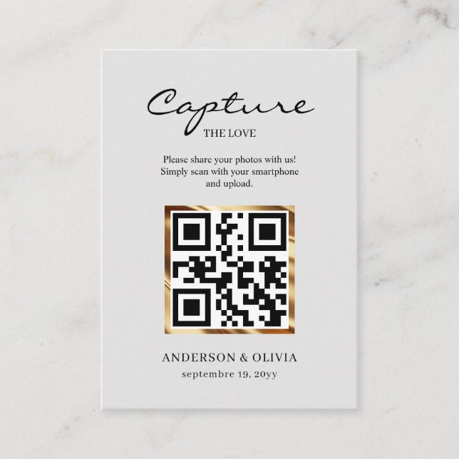  Bröllop-foton med QR-kodhöljeskort Tilläggskort (Framsida)
