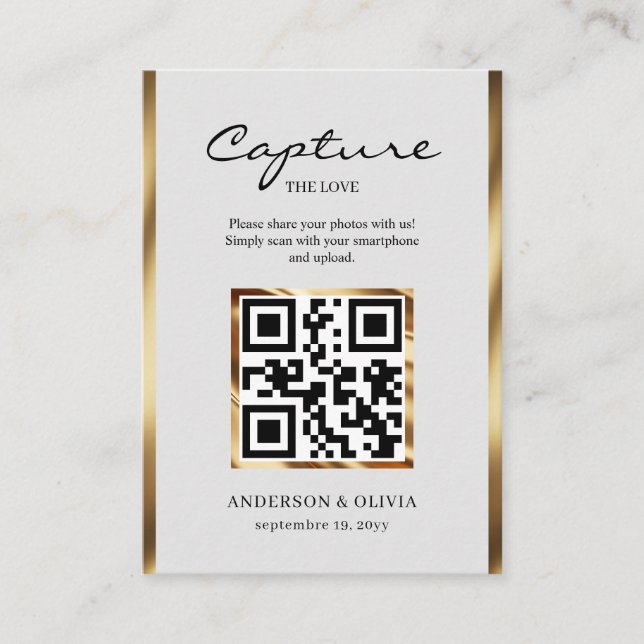  Bröllop-foton med QR-kodhöljeskort Tilläggskort (Framsida)
