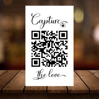 Bröllop-foton med QR-kodkalligrafi Tilläggskort