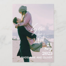 Bröllop-fotoöverlägg med modern Elegant Spara datu Inbjudningar