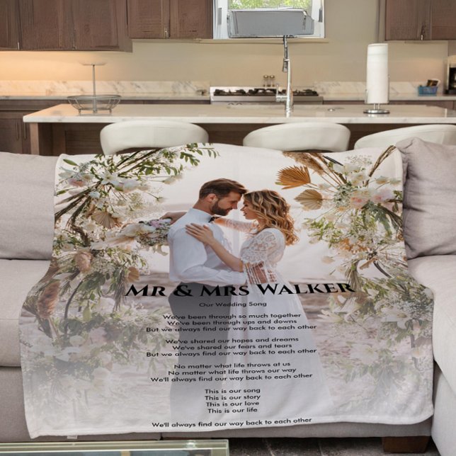 Bröllop fotot Sång lyrics Fleece Blanket (Skapare uppladdad)