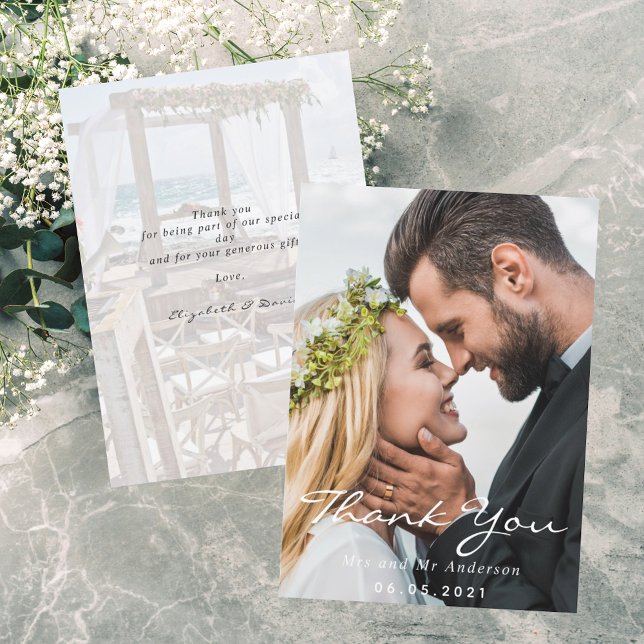 Bröllop fototack för ditt skript tack kort (Skapare uppladdad)
