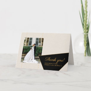 Bröllop-fototack för svartvit elegant kräm kort