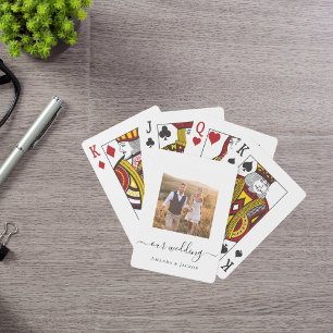 Bröllop fotovit svart, modern casinokort
