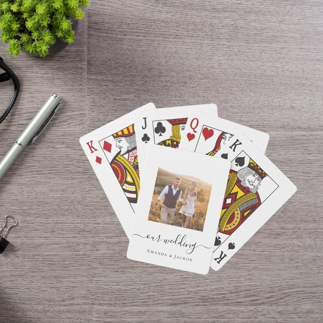 Bröllop fotovit svart, modern casinokort (Skapare uppladdad)