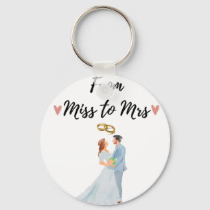 Bröllop från miss till mrs keychain, Bröllop-gåva Nyckelring