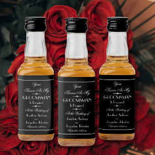 Bröllop Frieri du bli min Groomsman Mini Spritflaskor Etikett