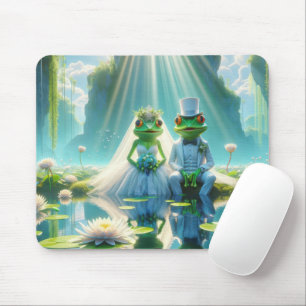 Bröllop Frogs på en Lily Pad Musmatta