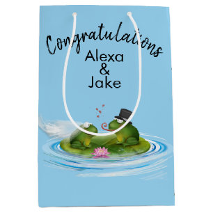 Bröllop Frogs på Lily Pad med hearts