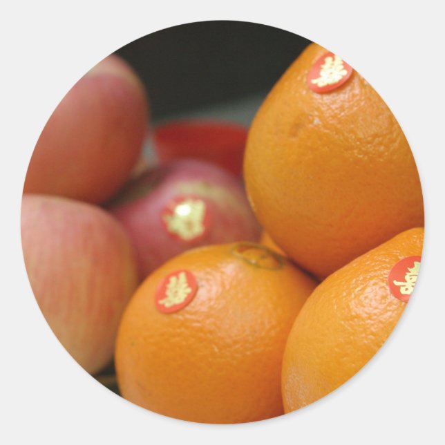 Bröllop Fruits Runt Klistermärke (Framsida)