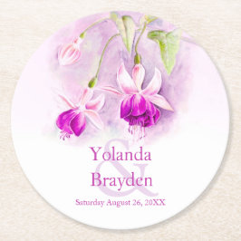 Bröllop fuchsia vattencolor art papper underlägg