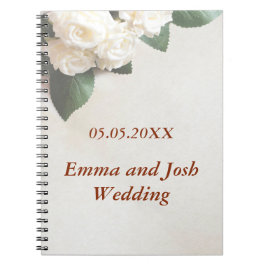 bröllop gäst bok elegant mjuk vit ros anteckningsbok med spiral