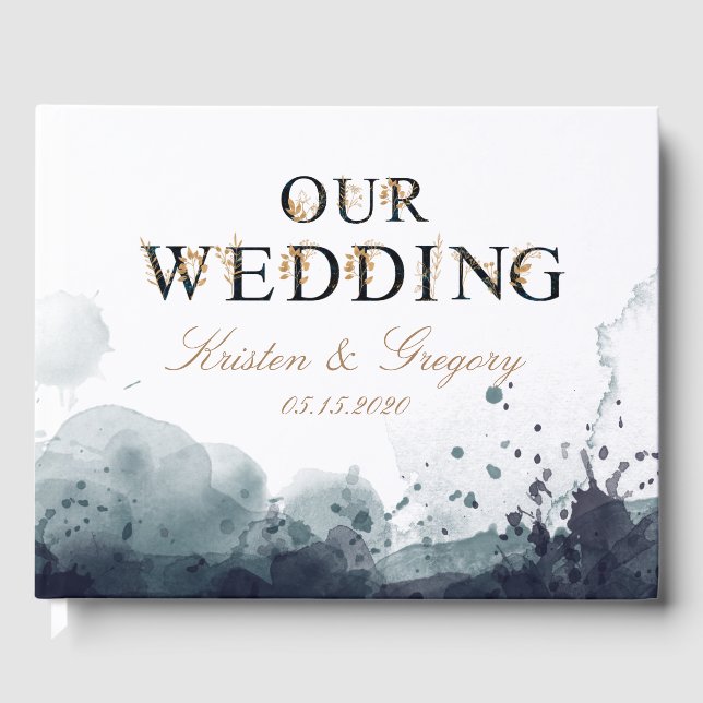 Bröllop gäst bok i i guld (Framsida)