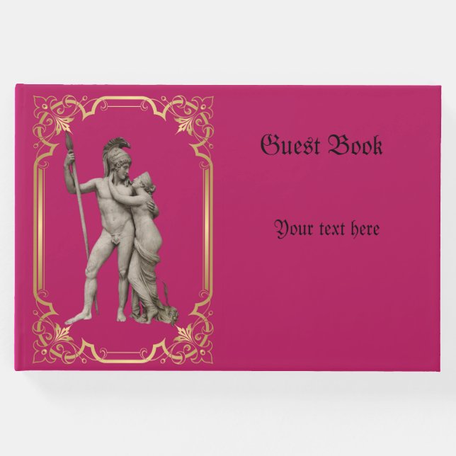 Bröllop gäst bok klassisk rosa och guld (Framsida)