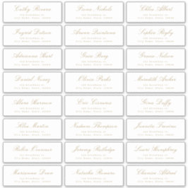 bröllop gästadressetikett för Guld Classic-skript Klistermärken
