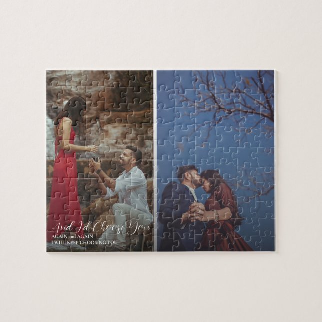 Bröllop-gåva för par pussel (Horisontell)