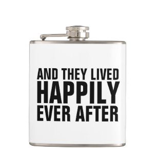 BRÖLLOP-gåvan FLASKS, HAPPILJ NÅGON EFTER Fickplunta