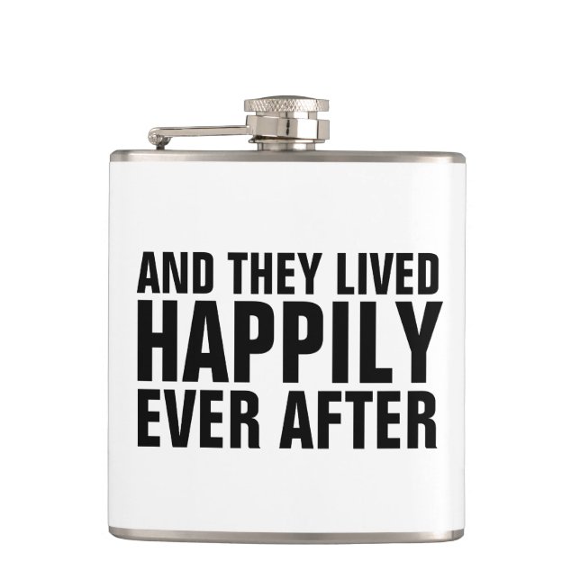 BRÖLLOP-gåvan FLASKS, HAPPILJ NÅGON EFTER Fickplunta (Framsidan)