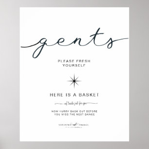 Bröllop Gents Bathroom Basket Poster