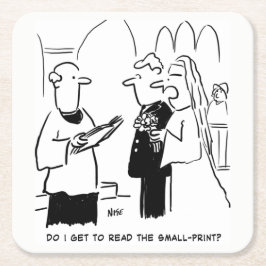 Bröllop ger liten utskrift och bild underlägg papper kvadrat