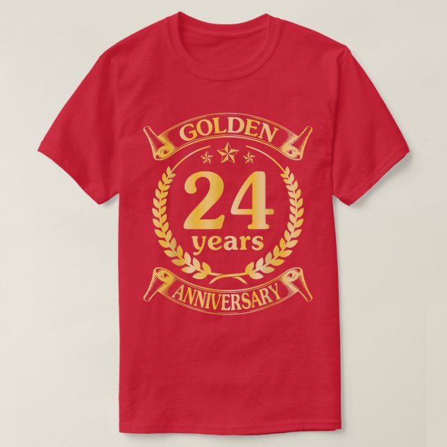 Bröllop, gift 24-årsdag för Hu T Shirt (Design framsida)
