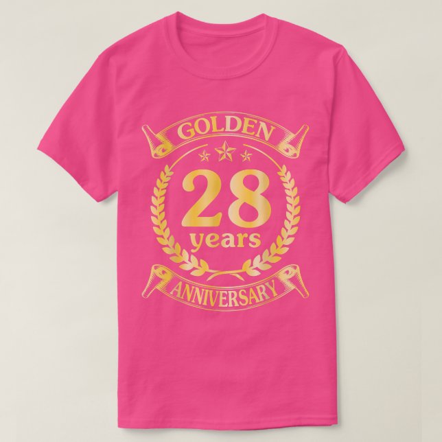 Bröllop, gift 28-årsdag för Hu T Shirt (Design framsida)