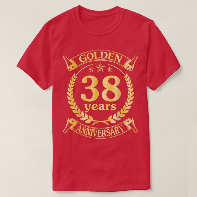 Bröllop Gift 38 År Bröllopsjubileum För Hu T Shirt (Design framsida)