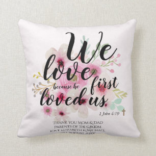 Bröllop Gift 4 Parter Bride Groom Catholique Verse Kudde
