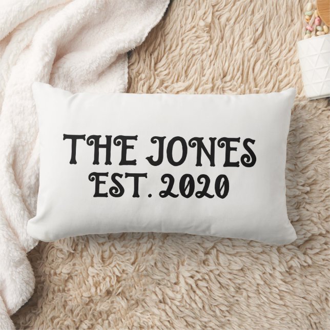 BRÖLLOP GIFT ANPASSNINGSBAR LUMBAR WHITE PILLOW LUMBARKUDDE (Filt)