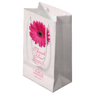 Bröllop Gift Bag Rosa Gerber Daisy Snöre
