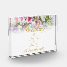 Bröllop Gift - Bride med färgad bröllop bouquet