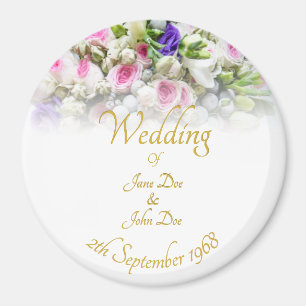 Bröllop Gift - Bride med färgad bröllop bouquet Magnet