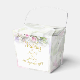 Bröllop Gift - Bride med färgad bröllop bouquet Presentaskar