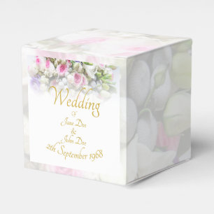 Bröllop Gift - Bride med färgad bröllop bouquet Presentaskar