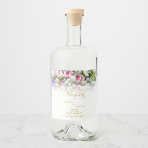 Bröllop Gift - Bride med färgad bröllop bouquet Spritflaskor Etikett