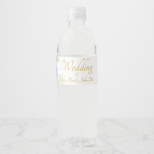 Bröllop Gift - Bride med färgad bröllop bouquet Vattenflaska Etikett