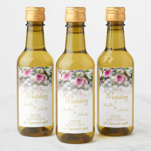 Bröllop Gift - Bride med färgad bröllop bouquet Vinetikett