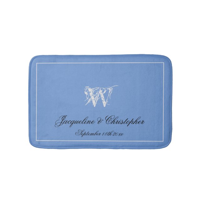 Bröllop Gift Elegant Monogram Newlyed Gift Chic Badrumsmatta (Framsidan)