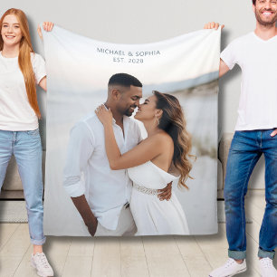 Bröllop Gift Fleece Blanket Anpassningsbar par gåv