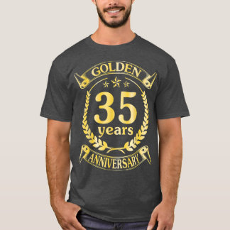 Bröllop gift Golden 35-årsdag för Hu T Shirt