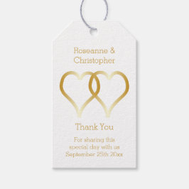 Bröllop Gift Märkre Guld Hearts Presentetikett