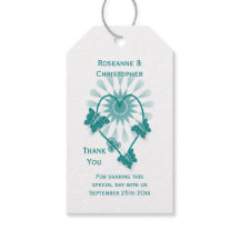 Bröllop Gift Märkre Teal Butterflies Heart