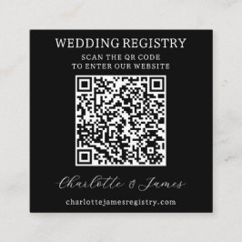 Bröllop Gift-registret QR-kod, svartvitt foto Tilläggskort