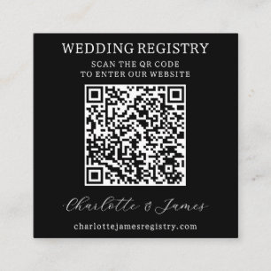 Bröllop Gift-registret QR-kod, svartvitt foto Tilläggskort
