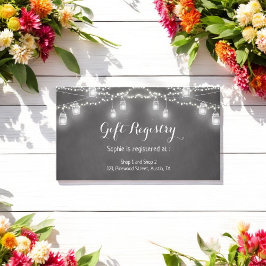 Bröllop Gift Registry Black Mason Burk Tilläggskort
