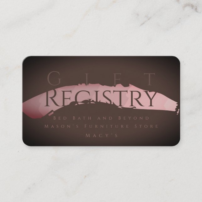 Bröllop Gift Registry Chocolate Sangria Tilläggskort (Framsida)