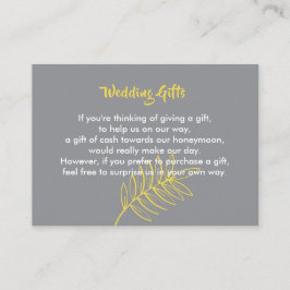 Bröllop Gift Request Honeymoon Money Personlig Tilläggskort