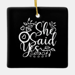 Bröllop Gift säger ja Julgransprydnad Keramik